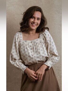Neuflora Marietta Blouse - Cream Floral NWT